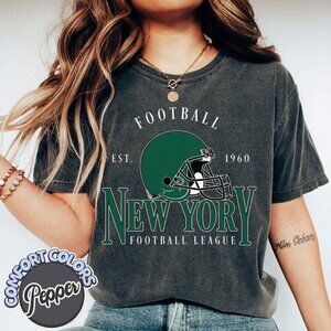 New York Football Old School Style Comfort Colors T-Shirt 166